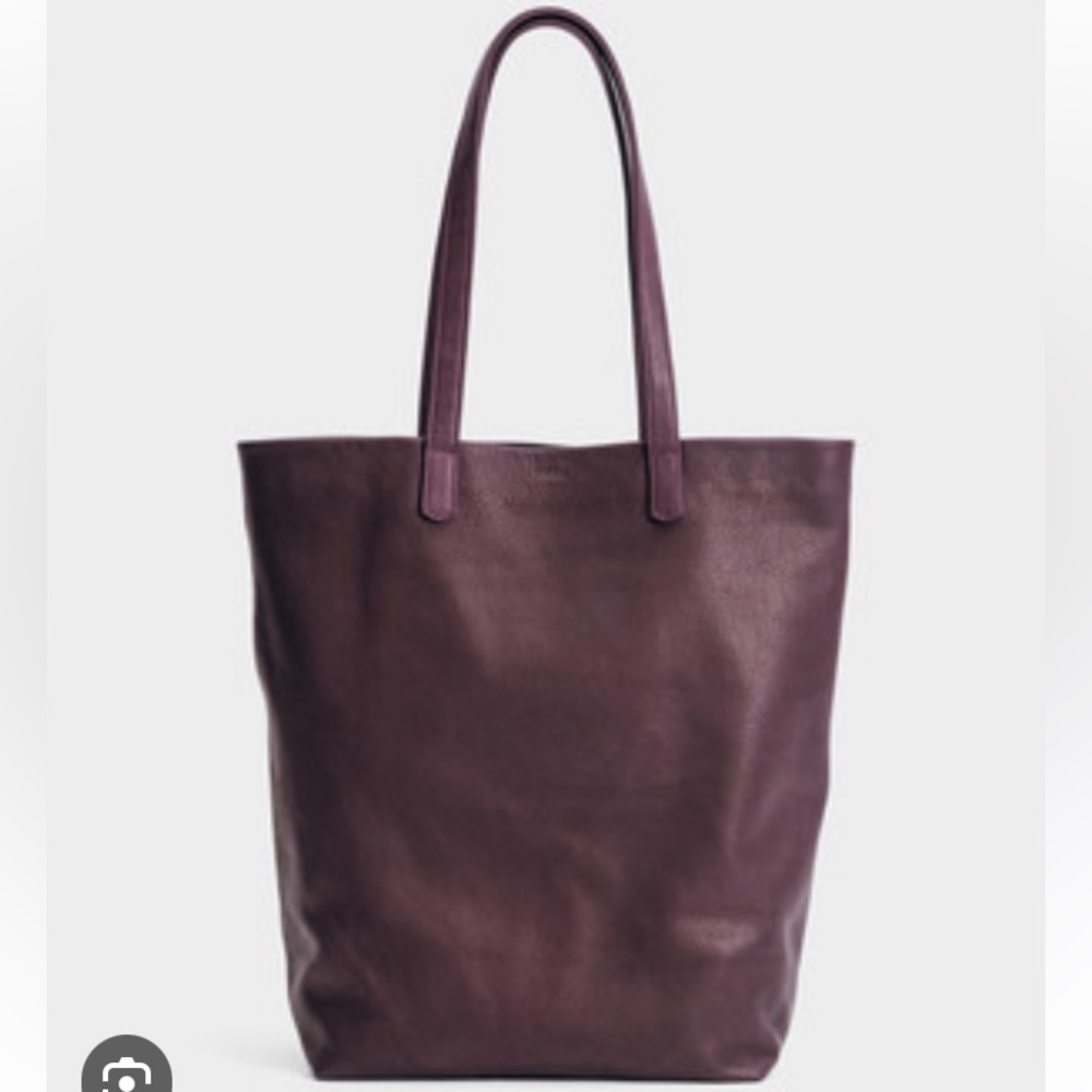 BAGGU PEBBLED LEATHER TOTE